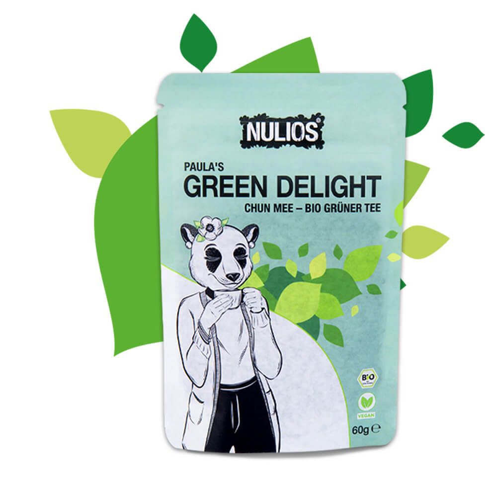 Paula's Green Delight Verpackung vor Blattgrafik