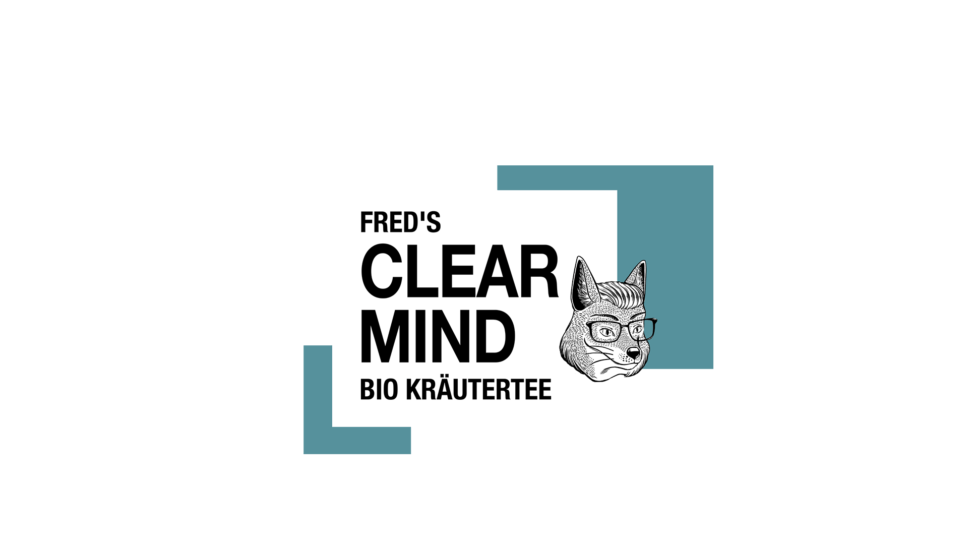 Fred's Clear Mind Bio Kräutertee Logo vor weißem Viereck Grafik