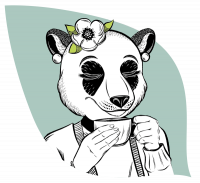 Nulios Paula Panda dargestellt im Teeblatt